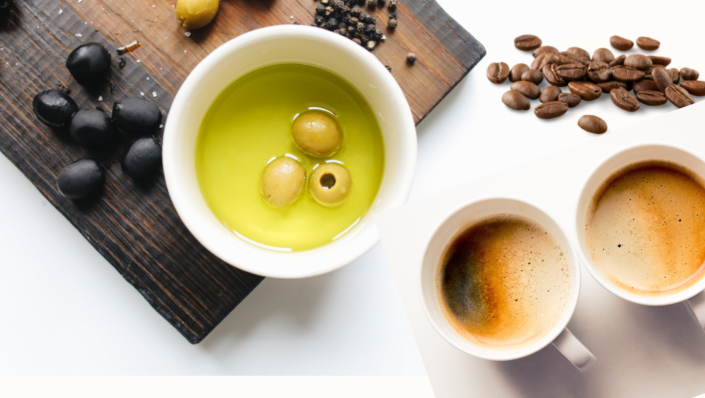 huile d'olive et café